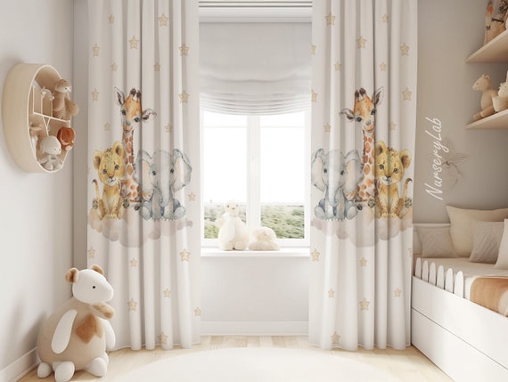 Mixibaby - Tenda Cameretta Bambini 140x230 Cm | Piccolo Principe E Principessa | Cotone Righe Panna