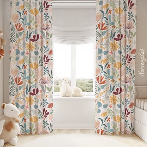 Colorful Garden Flowers Baby Girl Room Curtain Nursery Curtains Window Curtains