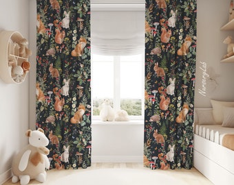 Woodland Animals Baby Girl Room Curtain Nursery Curtains Window Curtains