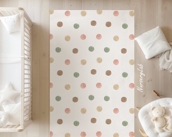 Watercolor Polka Dot Nursery Rug Soft Washable Non-Slip