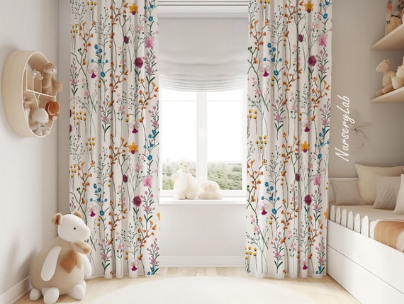 Wildflowers Baby Girl Room Curtain Nursery Curtains Window Curtains