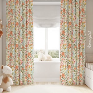 Soft Wildflowers Baby Girl Room Curtain Nursery Curtains Window Curtains