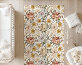 Floral Nursery Rug: Soft, Washable, Non-Slip Kids Play Area