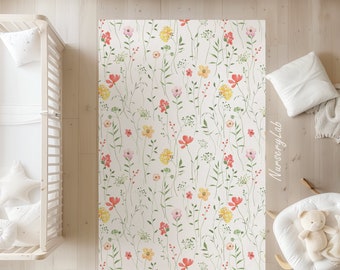 Soft Wildflower Nursery Rug: Non-Slip Kids Play Area