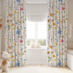 Wildflowers Baby Girl Room Curtain Nursery Curtains Window Curtains