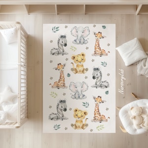 Safari Tiere Teppiche, Teppiche Kinderteppich, Kinderteppich, waschbar, rutschfest, Kinderteppich, Kinderteppich, Jungenteppich