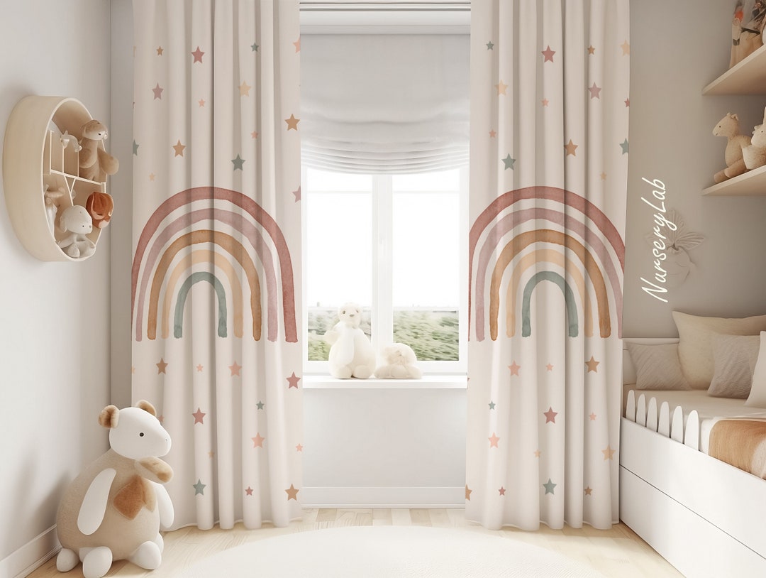 WBdesignz Set di 3 poster per cameretta dei bambini, motivo boho arcobaleno, sole nuvola, per bambini