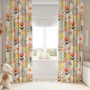 Colorful Florals Baby Girl Room Curtain Nursery Curtains Window Curtains