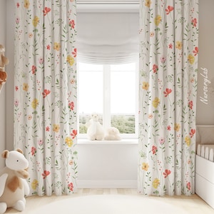 Soft Wildflowers Baby Girl Room Curtain Nursery Curtains Window Curtains
