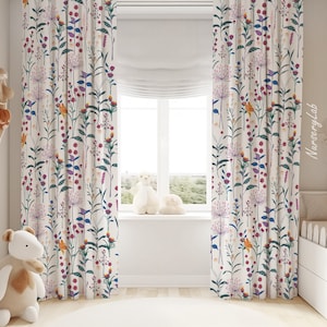 Wildflowers Baby Girl Room Curtain Nursery Curtains Window Curtains