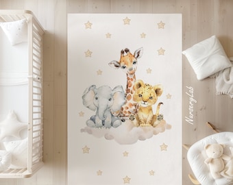 Safari Animals Rugs, Nursery Rug, Kids Area Rug, Washable Non Slip Soft Rug, Play Rug, Boys Rug