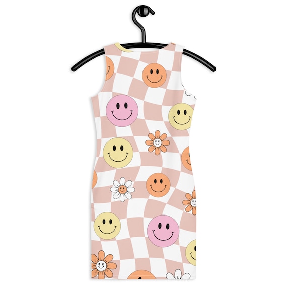 pink smiley face dress Lola and The Boys Pinkie Happy Emoji Dress