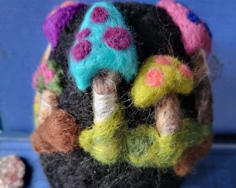 Handmade felted shamanic rattle, witchy tools, spiritual gifts, rattles, shaman tools