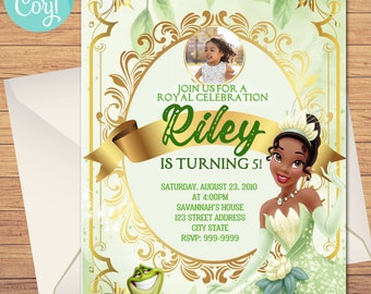 Princess Tiana Birthday Invitation, Princess Tiana, Tiana, Birthday Invite, Princess, Princess and the Frog, Editable, Instant Download