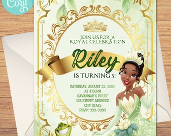 Princess Tiana Birthday Invitation, Princess Tiana, Tiana, Birthday Invite, Princess, Princess and the Frog, Instant Download