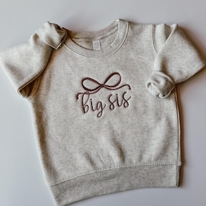 Big Sister Sweatshirt with Bows Shirt for Big Sis Bow Sweatshirt for Sibling Announcement New Baby Sibling Shirt for Big Sisters