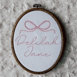 Embroidered Baby Name Announcement, Embroidered Hospital Name Announcement, Personalized Name Sign for Hospital, Newborn Name Announcement