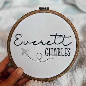 Newborn Name Sign with Airplane for Hospital Name Sign Newborn Name Sign Baby Hospital Sign Baby Name Sign Nursery Name Sign Personalized