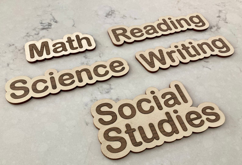Math Subject Label Magnets Set of 5 Teacher Whiteboard Subject Magnets: Reading, Writing, Science ...