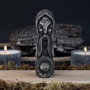 Perun, Mighty Slavic Deity of Storms and Battle – 6 Inch, Black Handcrafted Wooden Figurine, Pagan Altar Icon, Heathen Decor, Unique Gift.