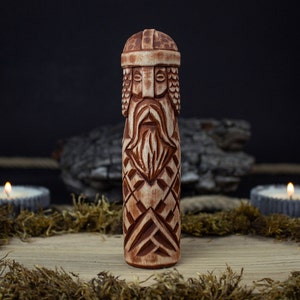 Baldr The Lord of Breidablik, Handcrafted Wooden Sculpture. Norse God of Goodness. Viking Carving Home Decor Statue. 6 inches. Gift for Him.