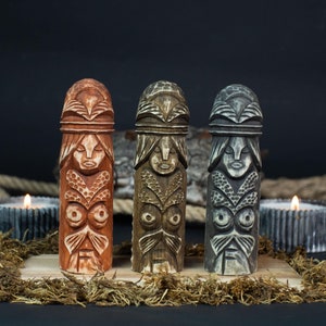 Skadi The Winter Goddess, Handcrafted Wooden Sculpture. Norse Goddess of Resilience. Viking Carving Home Decor Statue. 6 inches. Norse Gift.