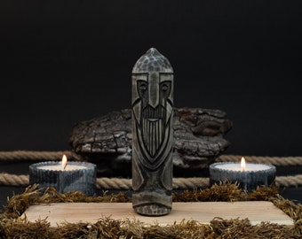 Wooden figurine - Tyr. Scandinavian God. Wood carving. Altar. Heathen. God wooden sculpture. Hand Carved. Scandinavian Gifts.
