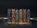 Set of 6 Wooden Figurines – Scandinavian Gods Collection, Wood Carving for Altar or Heathen Decor, Mythology Sculptures, Scandinavian Gifts.