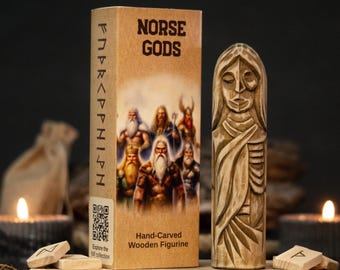 Figura de Hel, estatua de la diosa nórdica de madera de tilo para decoración de altar pagano, regalo nórdico
