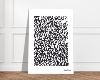 Abstract Calligraphy Matte Paper Poster Modern Print, Living Room Decor, Trendy Wall Art, Minimalistic Prints, Calligraphy Quote Print