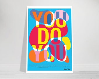 you do you Print Modern Typography Print Home Decor Quote Art Print Typography Prints Simple Typography Bold Letters 70's poster