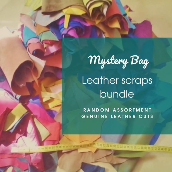 Leather cuts lot Leather scraps bundle pack Genuine leather sample pack Random leather pieces set Mystery leather cuts lot Mystery craft bag