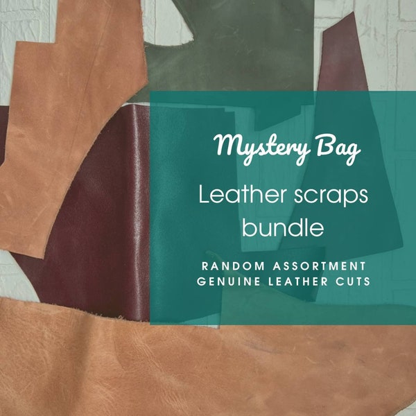 Leather cuts lot Leather scraps bundle pack Genuine leather sample pack Random leather pieces set Mystery leather cuts lot Mystery craft bag