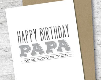 Papa card papa birthday card printable fathers day card | Etsy
