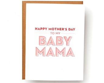 Funny Mother's Day Card | Happy Mother's Day to my Baby Mama | Mothers Day | Flirty Card for Mom | Card for Mom | Funny Card | Gift for Mom