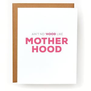 Funny Mother&#39;s Day Card | Ain&#39;t No &#39;Hood Like Motherhood | New Mom | Card for Friend | Mom Friend | Happy Mothers Day | Snarky Card for Her