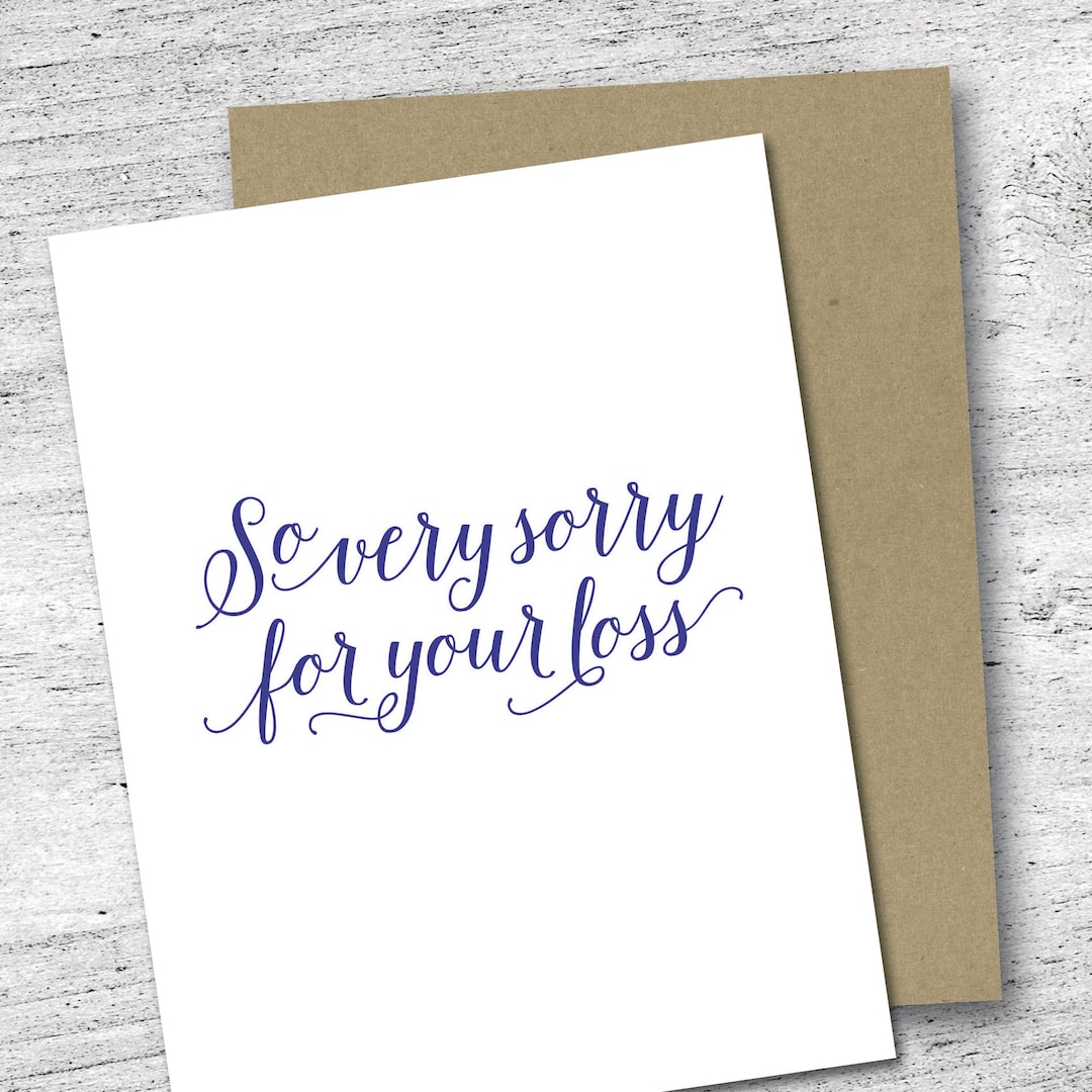 So Very Sorry for Your Loss Card | Sympathy Card | Thinking of You Card ...