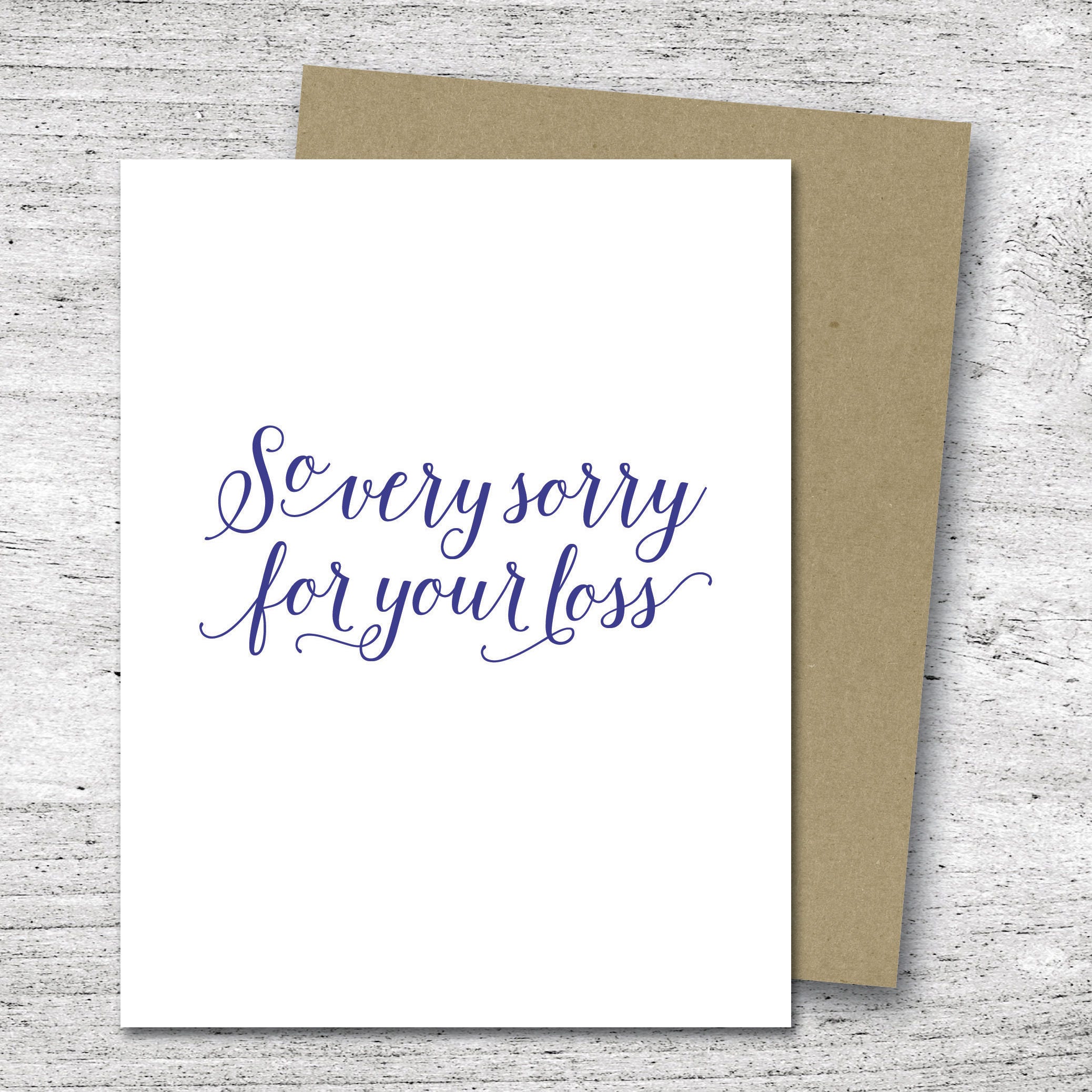 So Very Sorry for Your Loss Card | Sympathy Card | Thinking of You Card ...