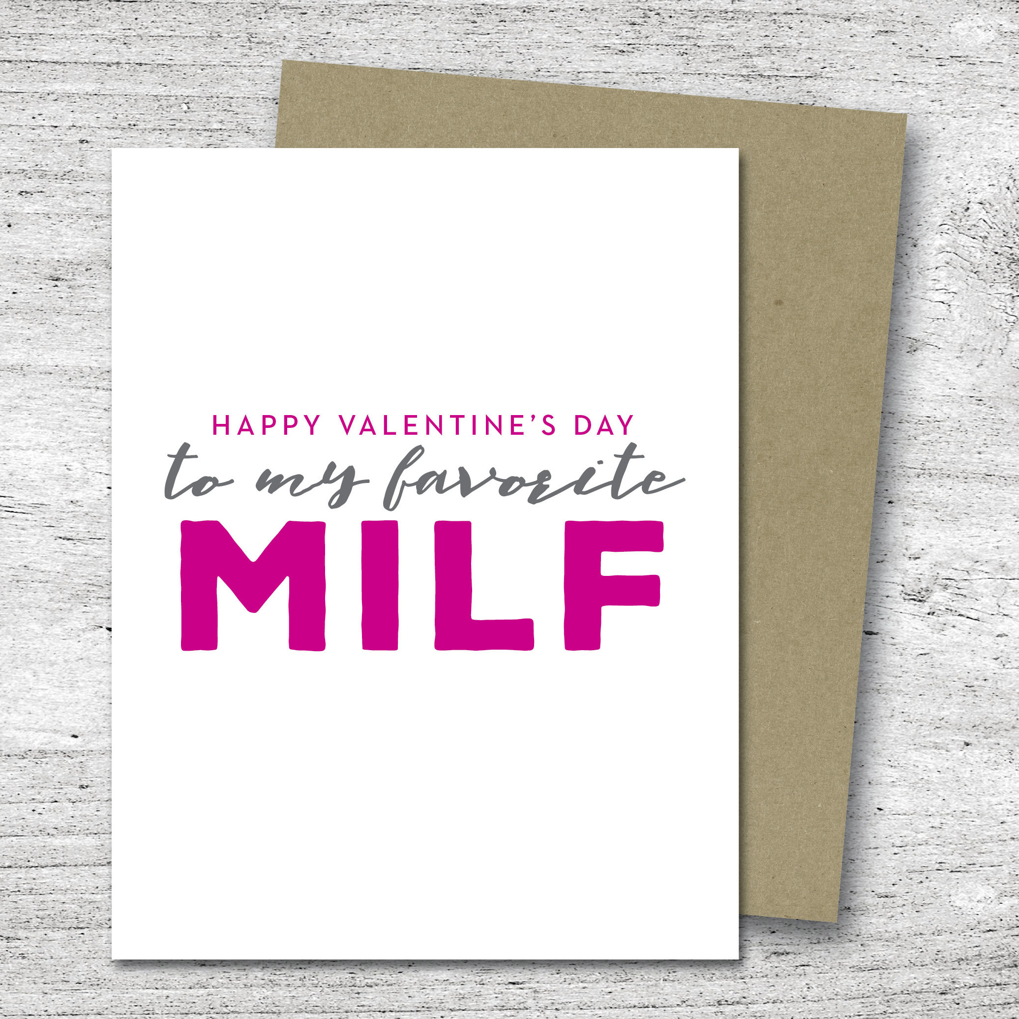 Happy Valentine's Day to My Favorite MILF Card Valentine's Day Card Love  Card MILF - Etsy