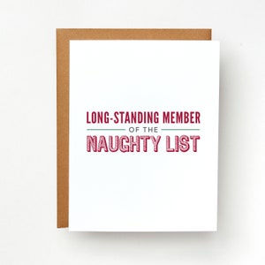 Long-Standing Member of the Naughty List Card | Funny Christmas Card | Hilarious Holiday Greeting Card