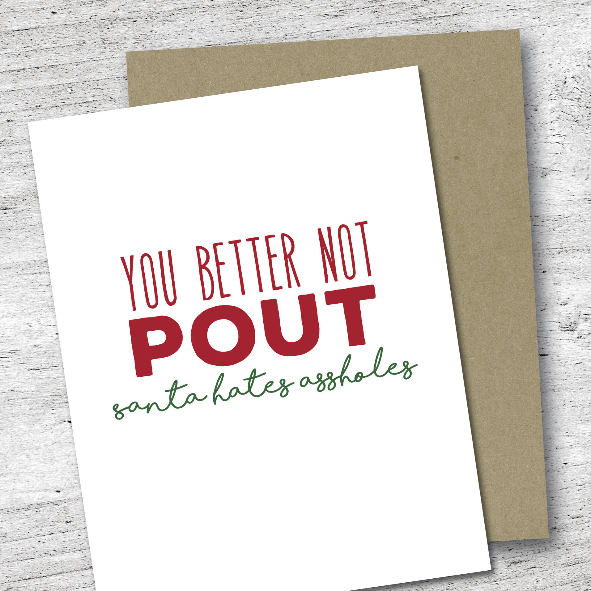 You Better Not Pout Christmas Card 