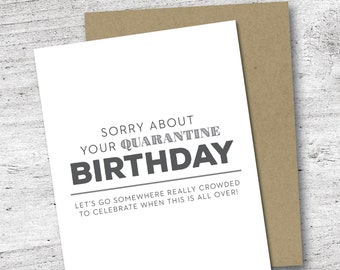 Quarantine Birthday Card | Birthday Card | Love Card | Miss You | Belated Birthday Card