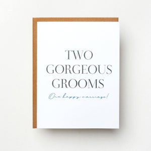 Two Gorgeous Grooms One Happy Marriage Card | Wedding | Groom | Gay Wedding | LBGT | Marriage | Love is Love