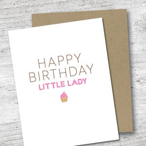 Happy Birthday Little Lady Card | Birthday Card | Kid Birthday | Little Lady Card | Cupcake Birthday Card