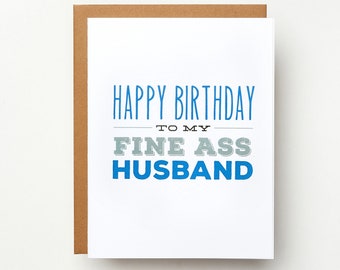 Happy Birthday to My Fine Ass Husband Card | Birthday Card | Love Card | DILF | Card for Husband