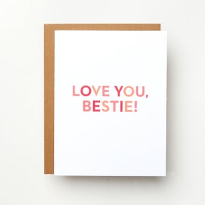 Love You Bestie Card | Friendship | Best Friends | Miss You | Funny GreetingCard