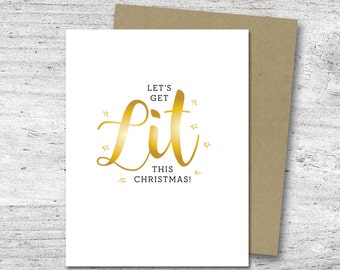 Let's Get Lit This Christmas Card | Christmas Card | Holiday Card | Let's Get Lit | Funny Christmas Card