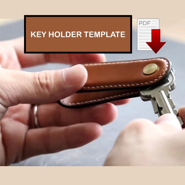 Key Holder Pattern - Leather DIY - Pdf Download - Key case pattern - Leather PDF patter A4, US letter