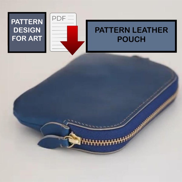 Pattern Leather Pouch, Wallet PDF, Pattern PDF Pouch, Coin Pouch Template, Leather Pattern, Leather Handmade, Template Digital