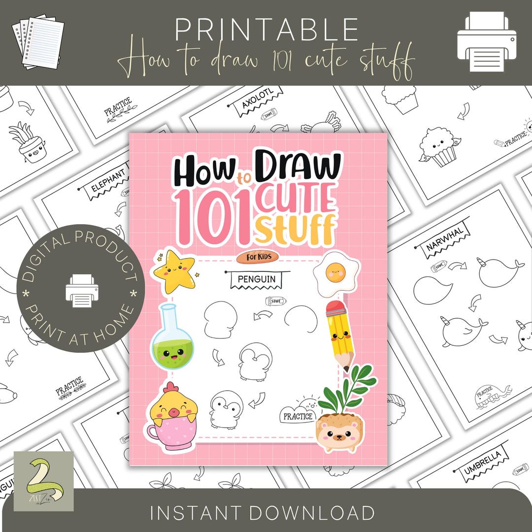 How to Draw 101 Cute Animals and Other Objects, Easy Step-by-step ...